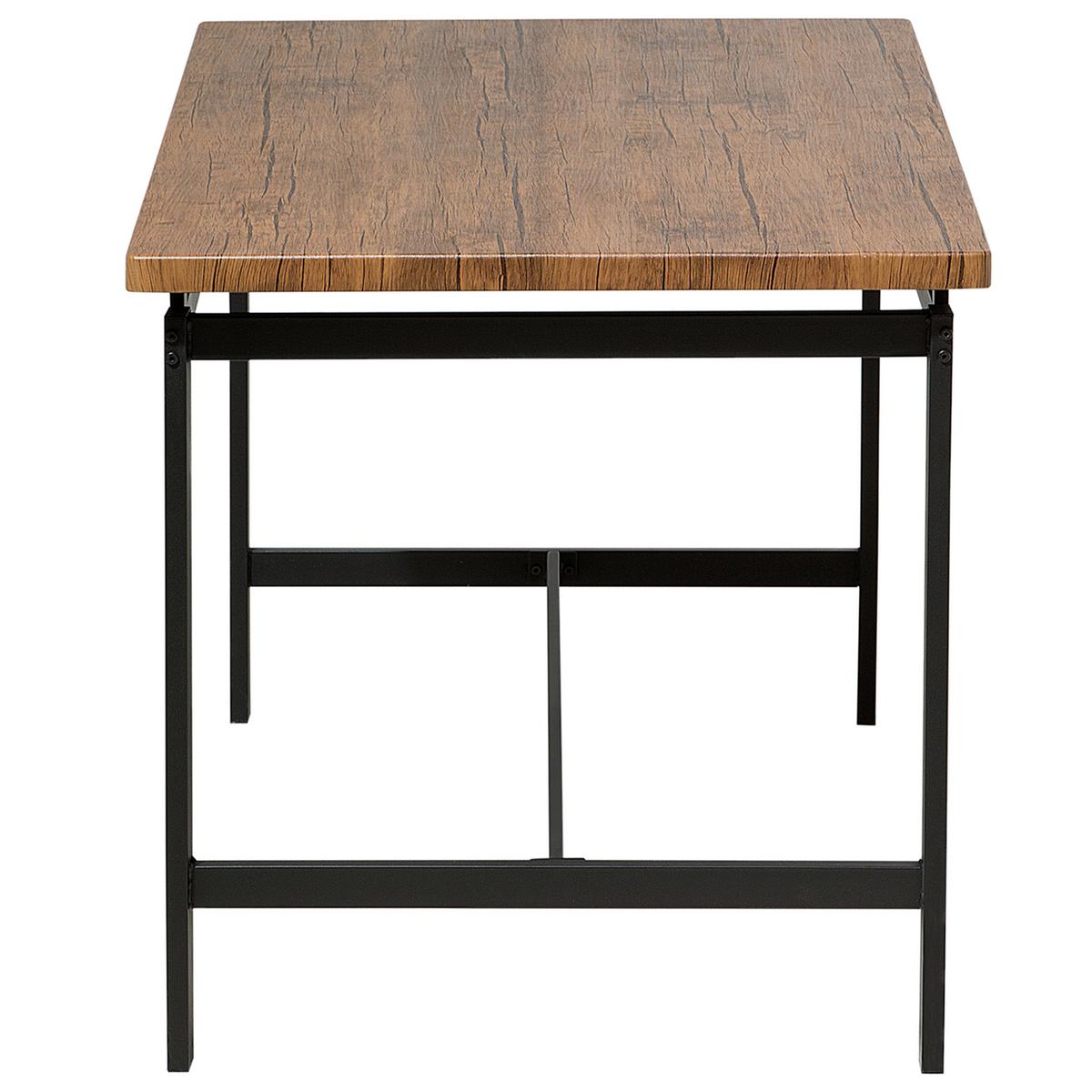 ESSGRUPPE Braun Stahl 4-Sitzer 120 cm Arlington - Schwarz, Holzwerkstoff (120/75/75cm) - Beliani