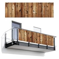 BALKON-SICHTSCHUTZ Holz - Regale - Braun Windschutz 300x90 cm - Buchefarben, Kunststoff (300/90cm) - MuchoWow