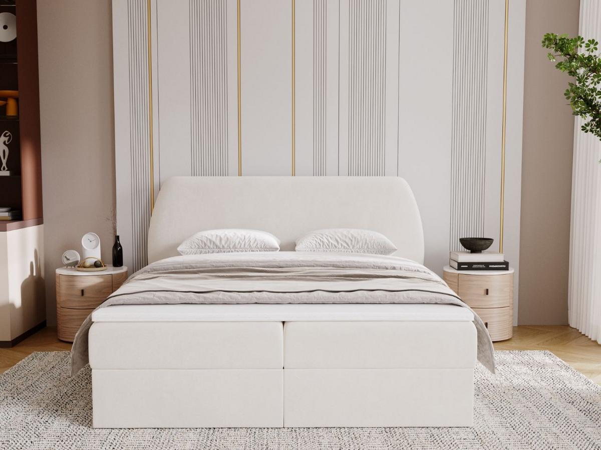 BOXBETT Bogota 160x200 Creme - Creme, Holz/Textil (160/200cm) - Graingold