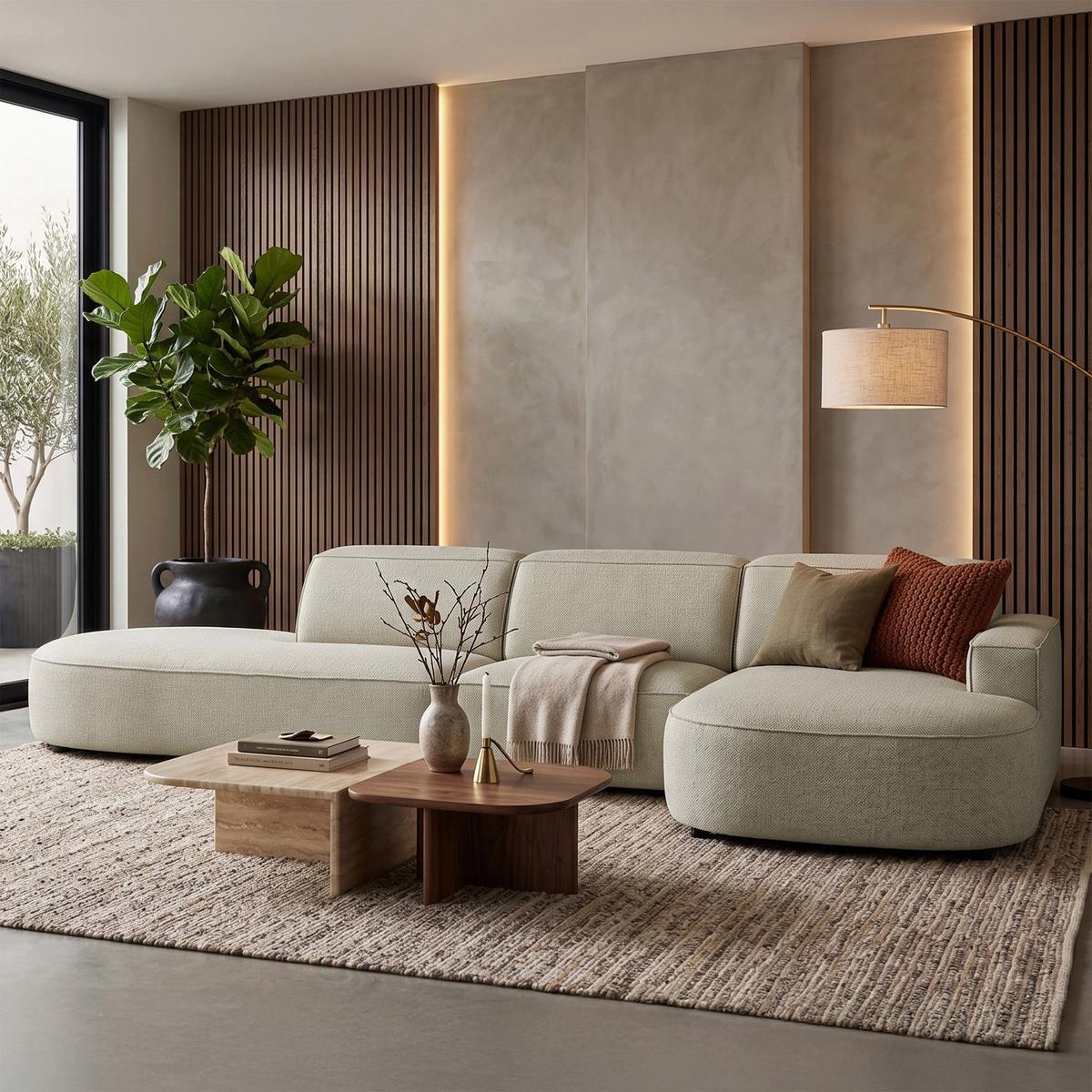 ECKSOFA Sallmo L-Form, 3-Sitzer, rechts 358 cm - Taupe/Schwarz, Kunststoff/Textil (358/166cm) - Selsey