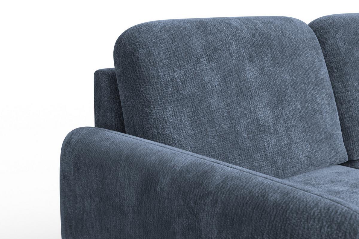 SOFA FEBE 2-Sitzer, marineblauer Chenille-Stoff - Blau/Schwarz, Holz/Textil (160/82/96cm) - Wozimo