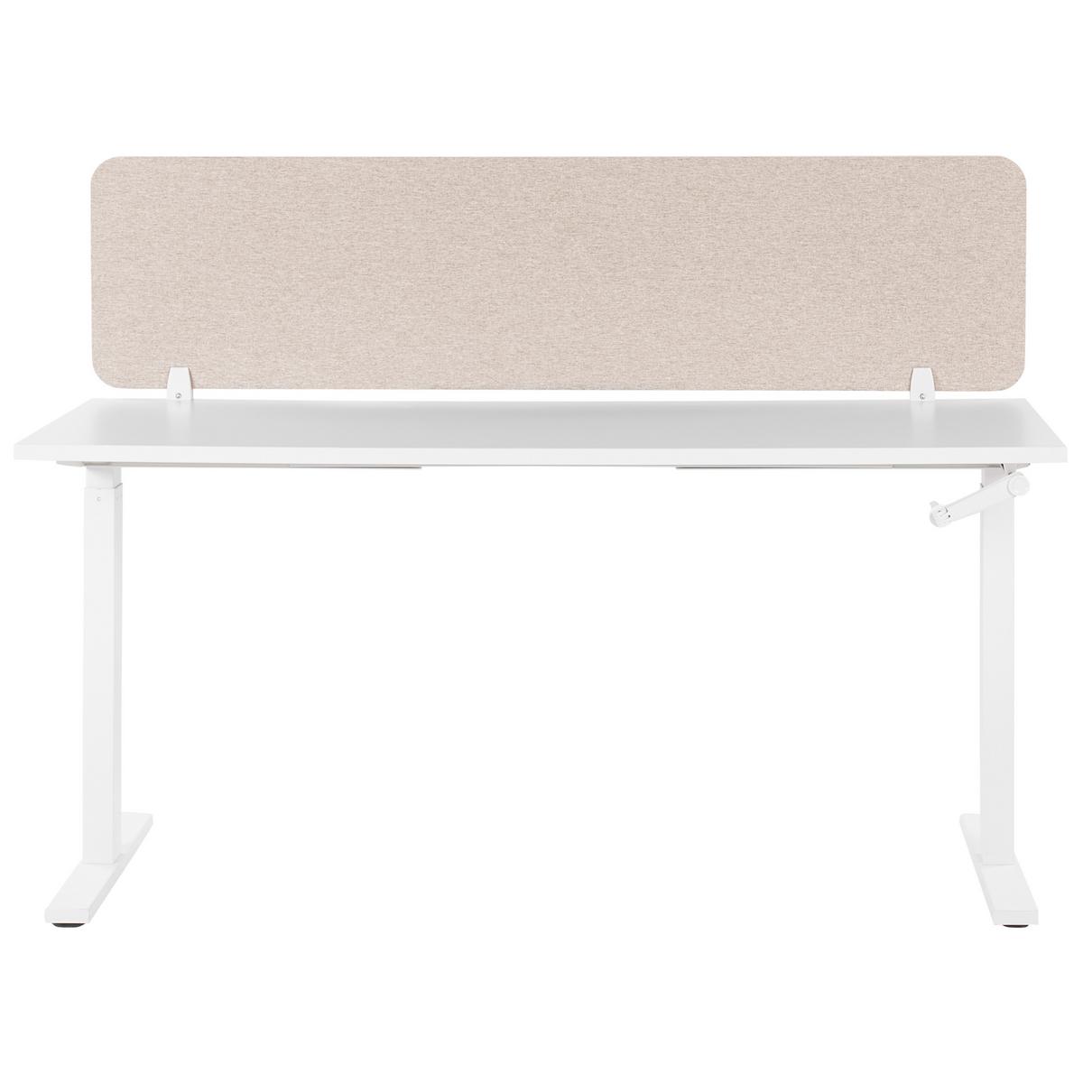 SCHREIBTISCHTRENNWAND 160 x 40 cm Beige Wally - Beige, Textil (160/40/2cm) - Beliani