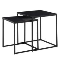 COUCHTISCH Set – 2-teilig Eckig Metall Schwarz Stahl Industrial - Schwarz, Metall (40/40/45cm) - KADIMA DESIGN