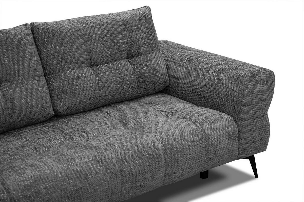 ECKSOFA SALVINI 5-Sitzer, dunkelgrau - Dunkelgrau/Schwarz, Holzwerkstoff/Textil (158/292cm) - Wozimo