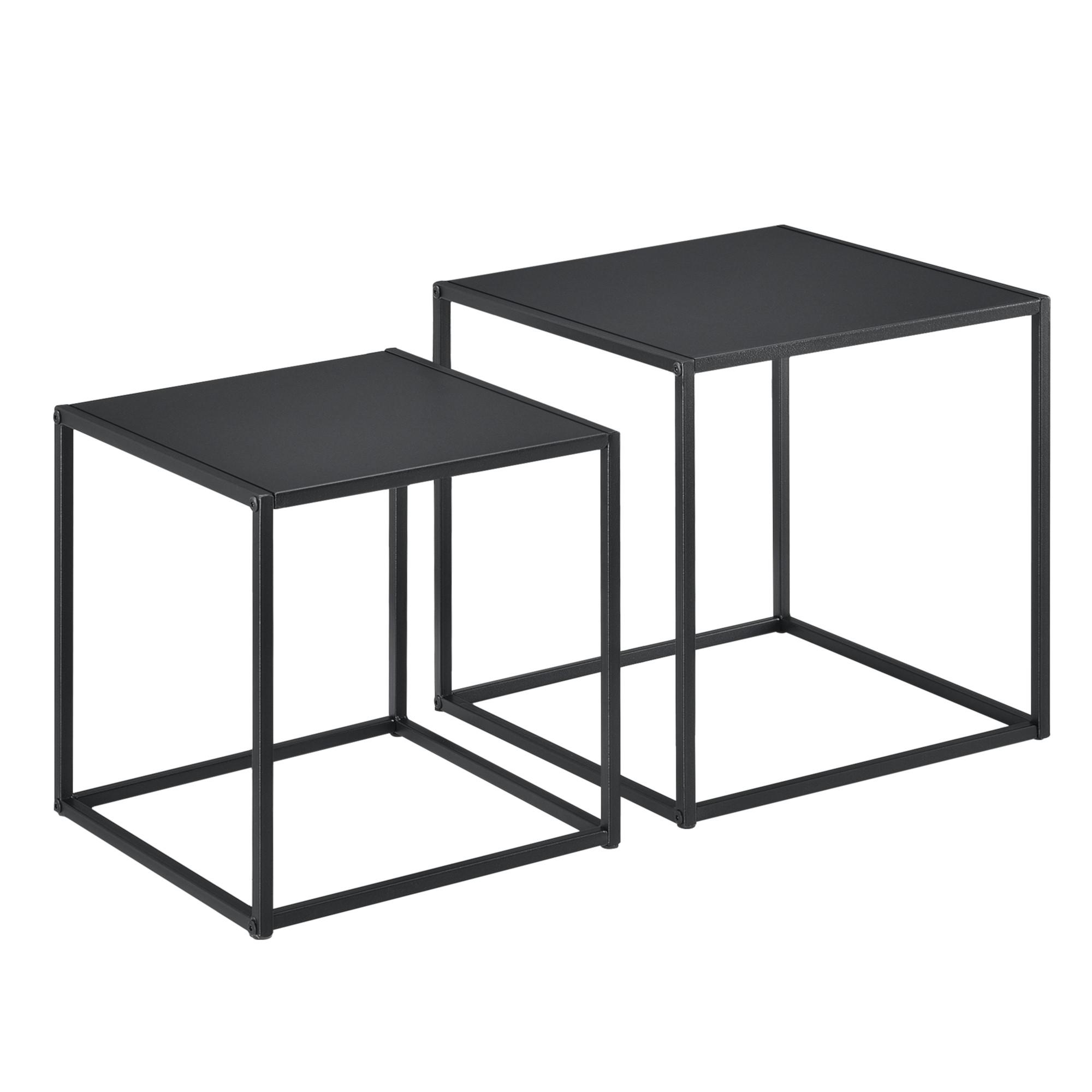 BEISTELLTISCH Morsum im 2er Set - Schwarz, Metall (40/40/40cm) - [en.casa]