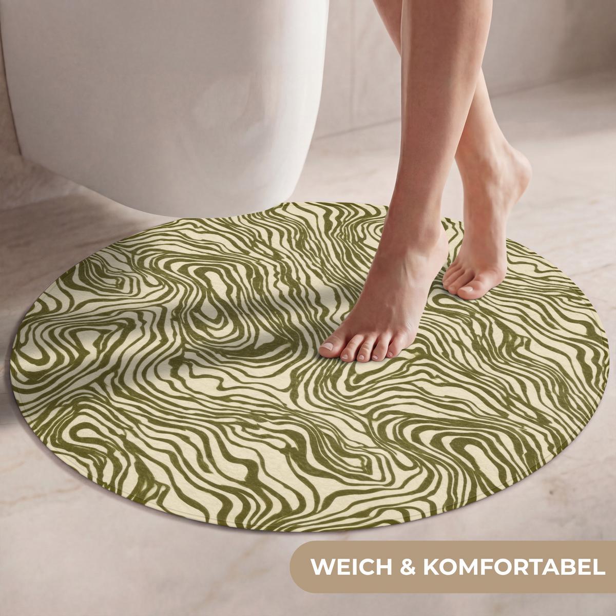 WC-VORLEGER Abstrakt - Marmor - Grün Toilettenteppich 70x70 cm - Dunkelgrün, Textil (70/1cm) - OnlyWow