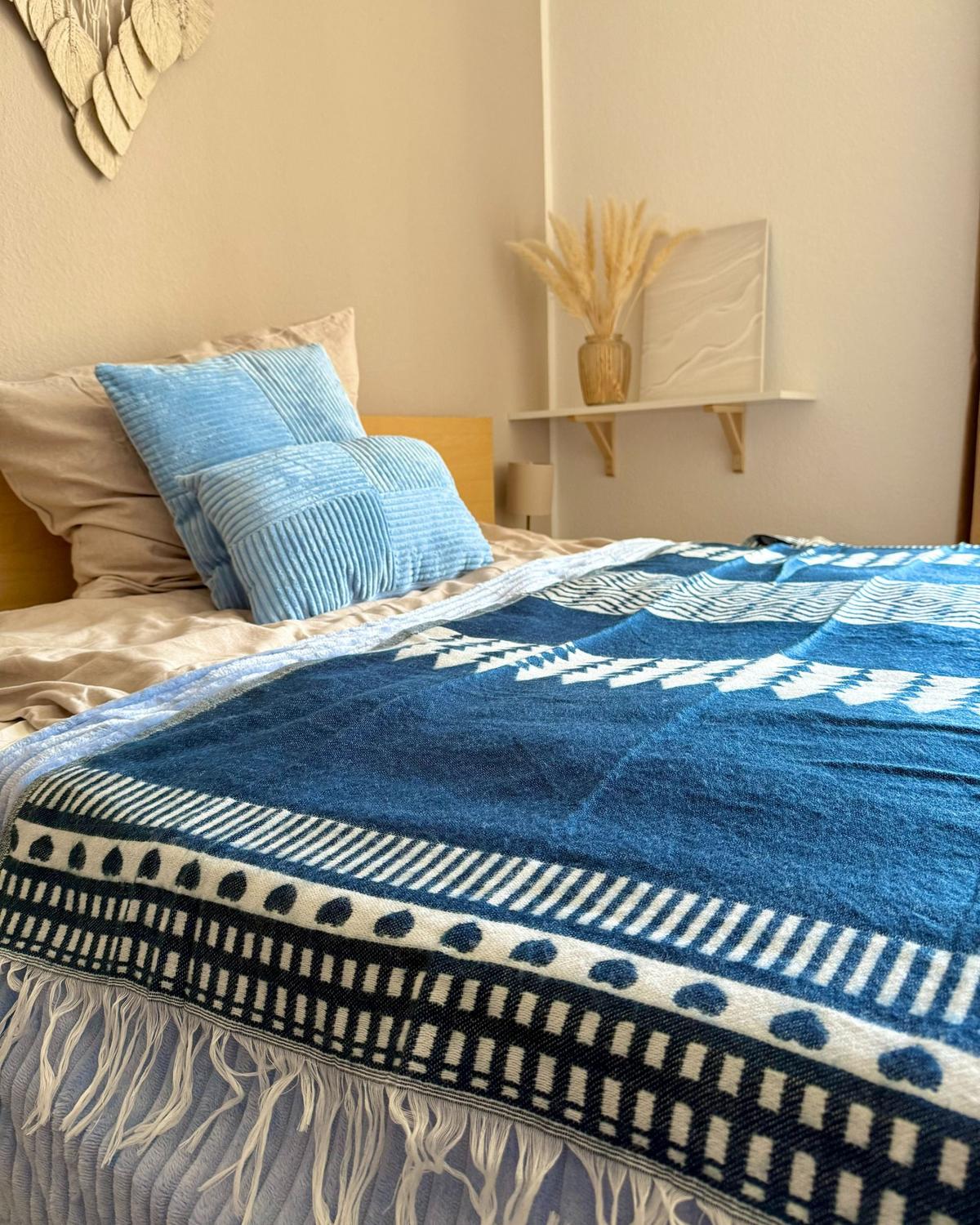 DECKE Blau Tarlay 130/170 cm - Blau, Textil (130/170cm) - Beliani
