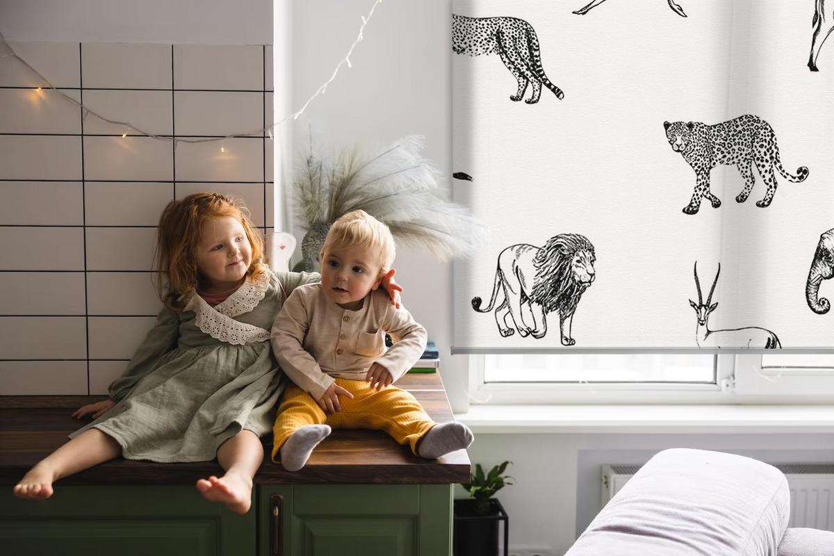 INNENROLLO - Fensterrollo - Rollo - 70x140 cm - Tiere - Grau, Kunststoff (70/140/0.5cm) - TULUP