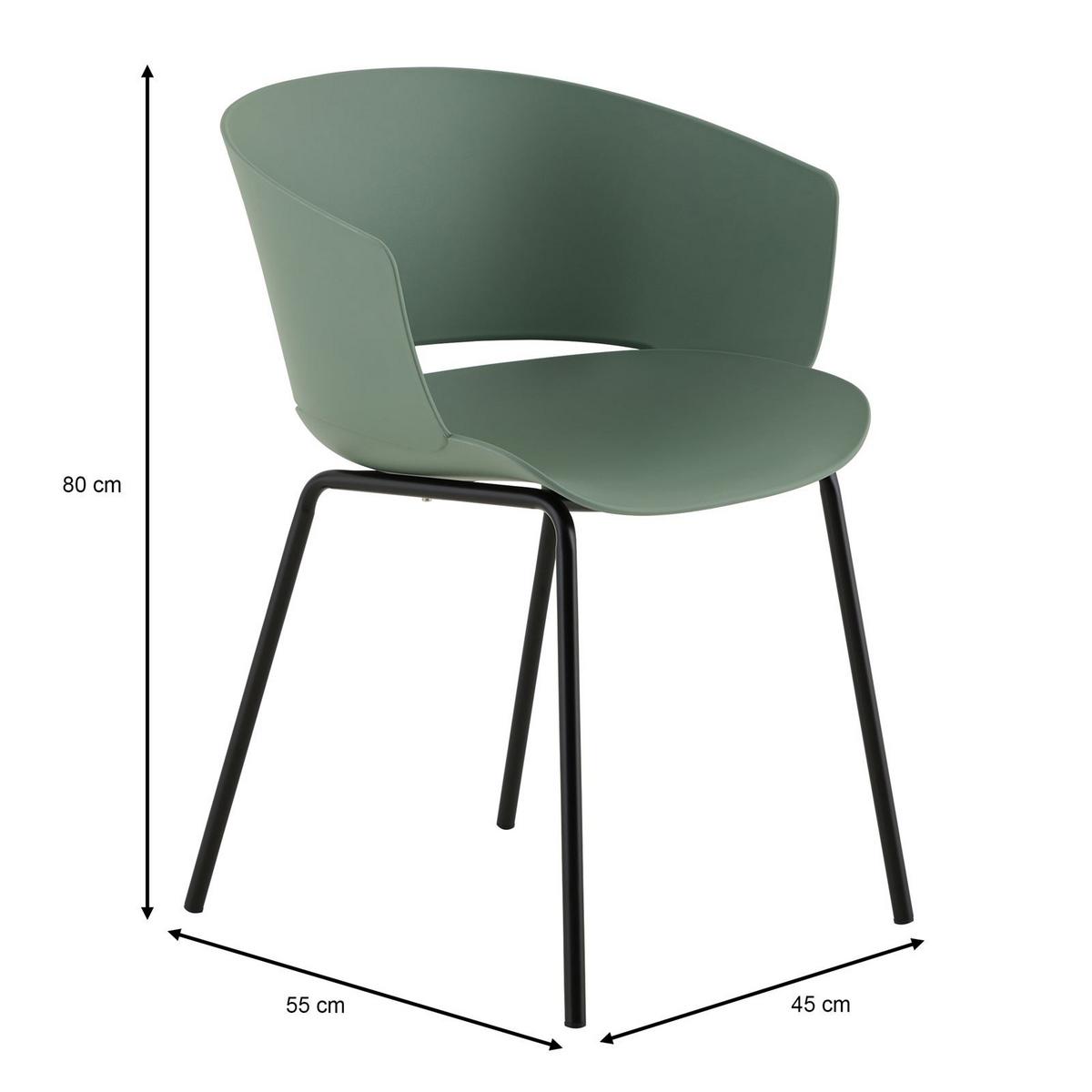 GARTENSTÜHLE NIVEL 4ER-SET - Grün, Textil (60/80/56cm) - IDIMEX