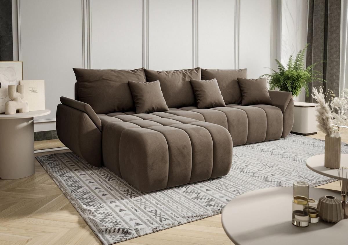 ECKSOFA Louise - Braun, Holzwerkstoff/Textil (185/280cm) - Fun Möbel