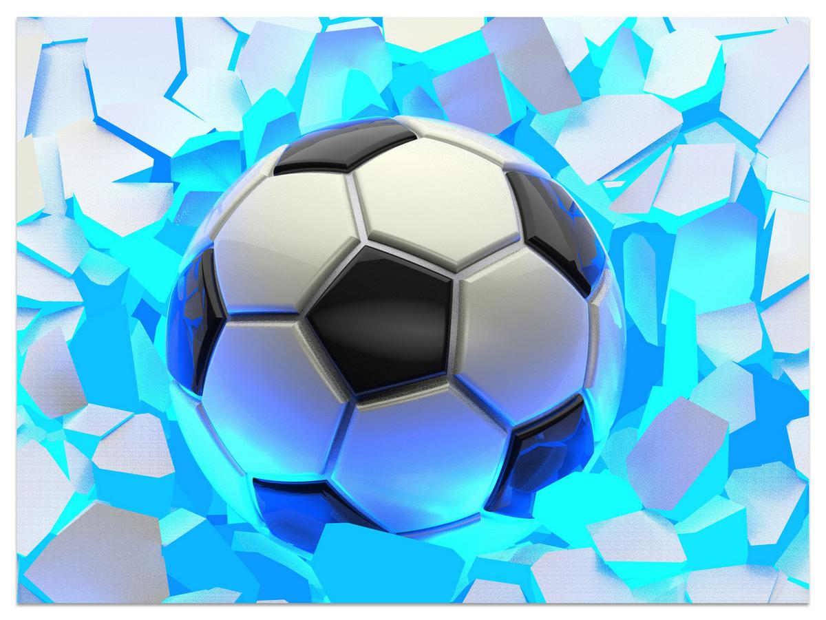 FOTOTAPETE Fußball Abstraktion 3D Effekt 300x210 - Schwarz/Weiß, Papier (300/210cm) - Muralo