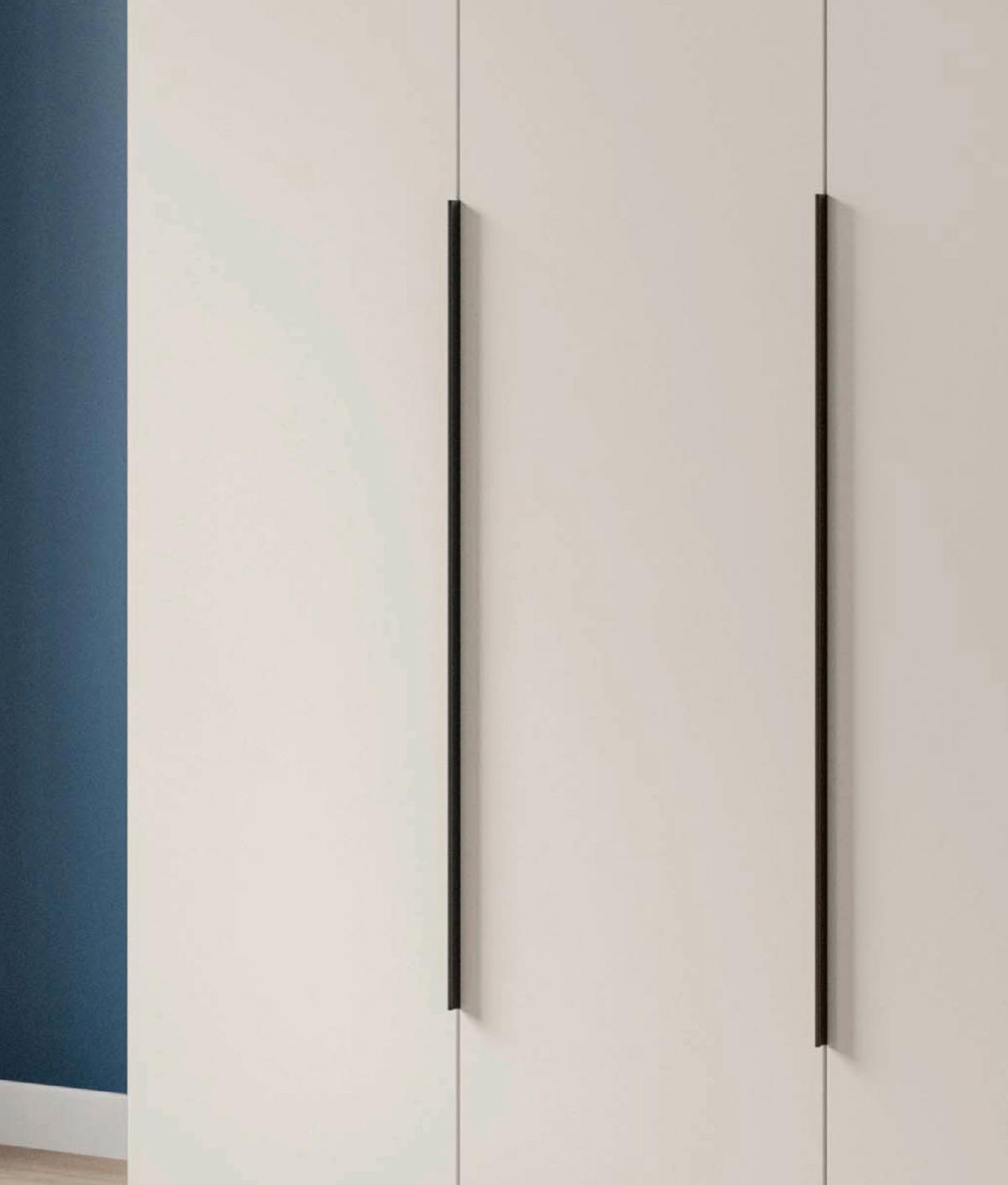 KLEIDERSCHRANK kaschmir 120 x 181 cm, Drehtürenschrank 3-türig - Kaschmir/Schwarz, Holzwerkstoff/Kunststoff (120/181/52cm) - Inn.Furn