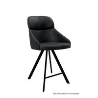THEKENSTUHL drehbar (4er-Set) Diljana 52x99x63 Schwarz/Anthrazit - Anthrazit/Schwarz, Kunststoff (63/99/52cm) - 58aufmkessel