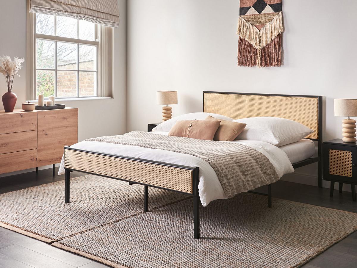 BETT mit Lattenrost 140/200 cm Eisen Hellbraun Avanton - Hellbraun, Metall (140/200cm) - Beliani