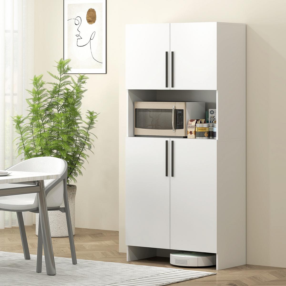 KÜCHENSCHRANK Spanlatte 79/40/175 cm Weiß - Weiß, Holzwerkstoff (40/175/79cm) - HOMCOM