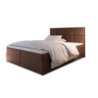 BOXBETT LENA 200x200 cm mit Matratze und Topper, H2+H3 - Braun - Braun, Holz (200/200cm) - MASSENO