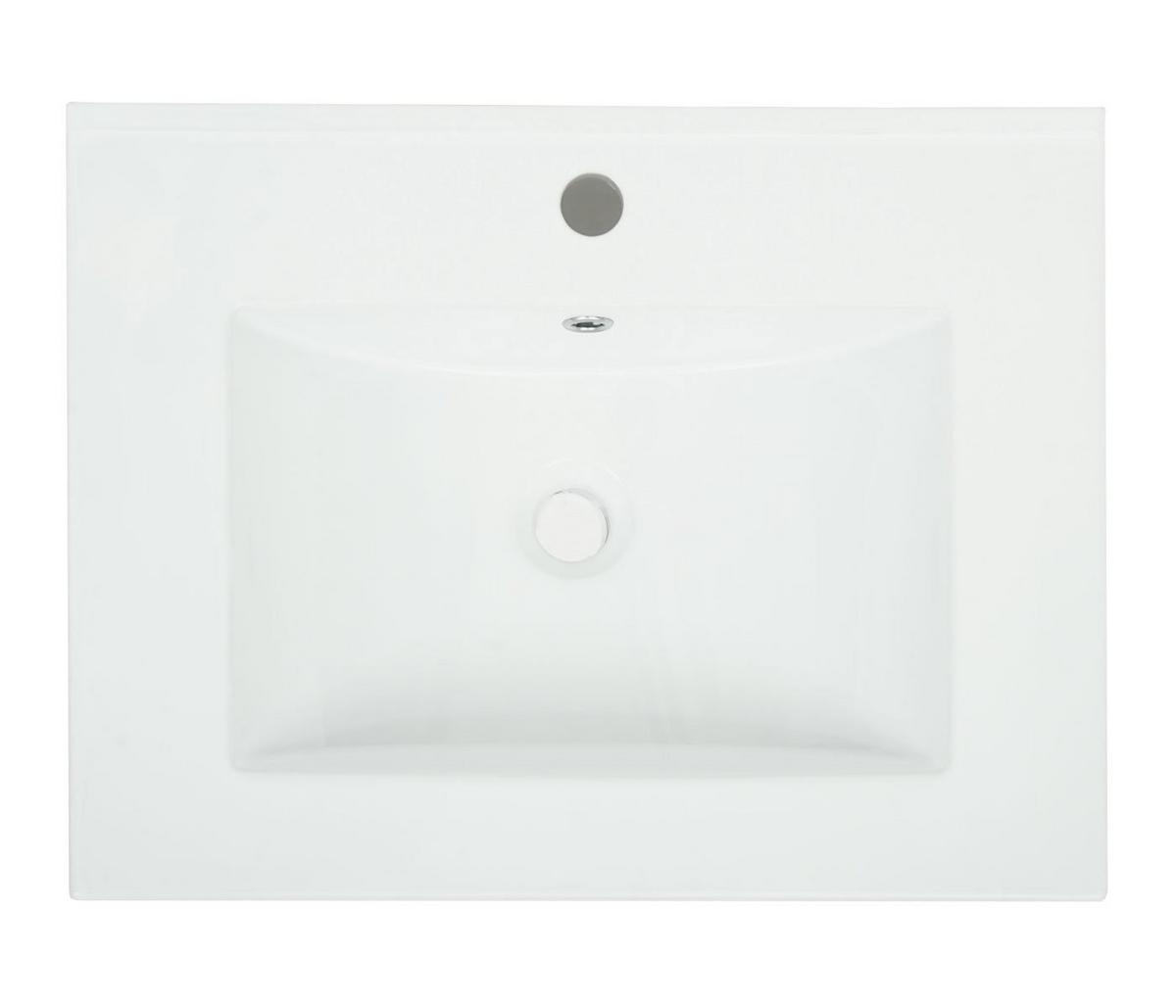 WASCHBECKEN eckig Weiß - Weiß, Keramik (61/17/47cm) - MCW
