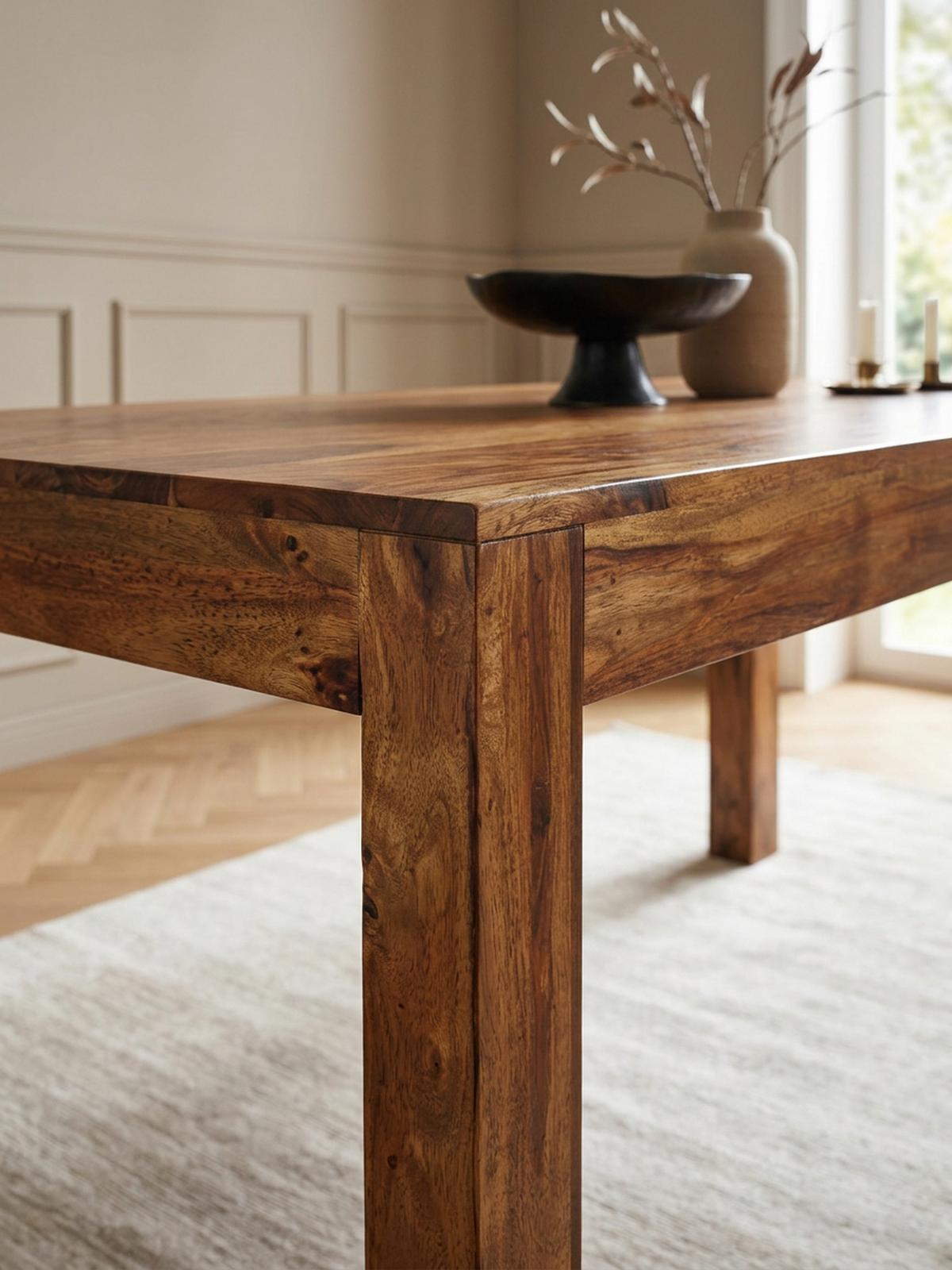 ESSTISCH Massivholz Akazie Rechteckig Handgefertigt NAKO, Braun 180x90x76 cm - Dunkelbraun/Braun, Holz (90/180/76cm) - KADIMA DESIGN