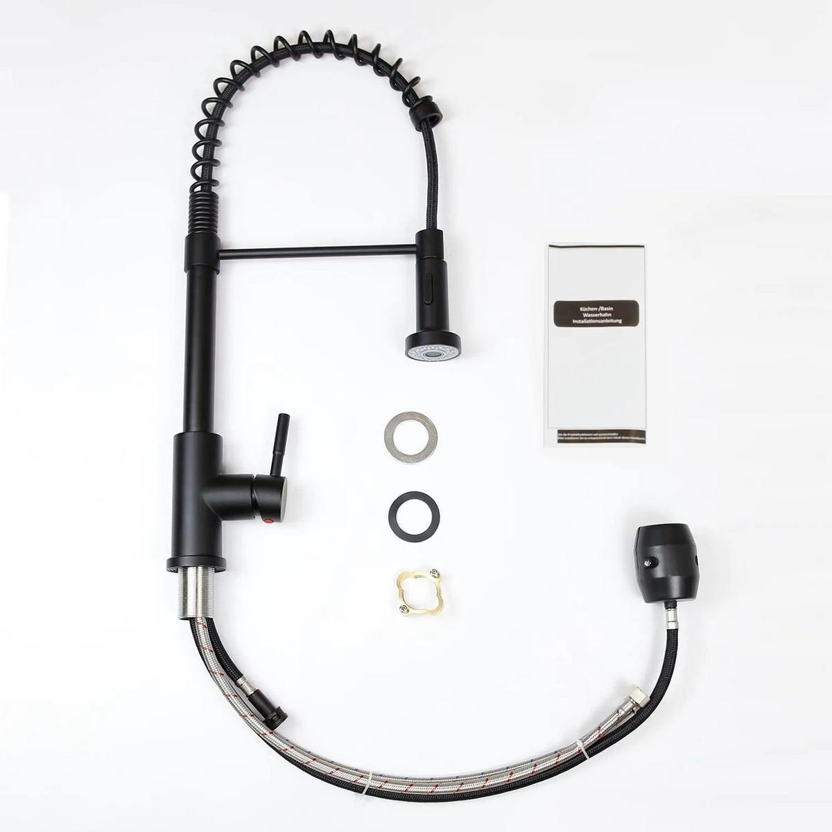 KÜCHENARMATUR THERESA 24/6/55 cm - Schwarz, Metall (6/55/24cm) - Nettlife