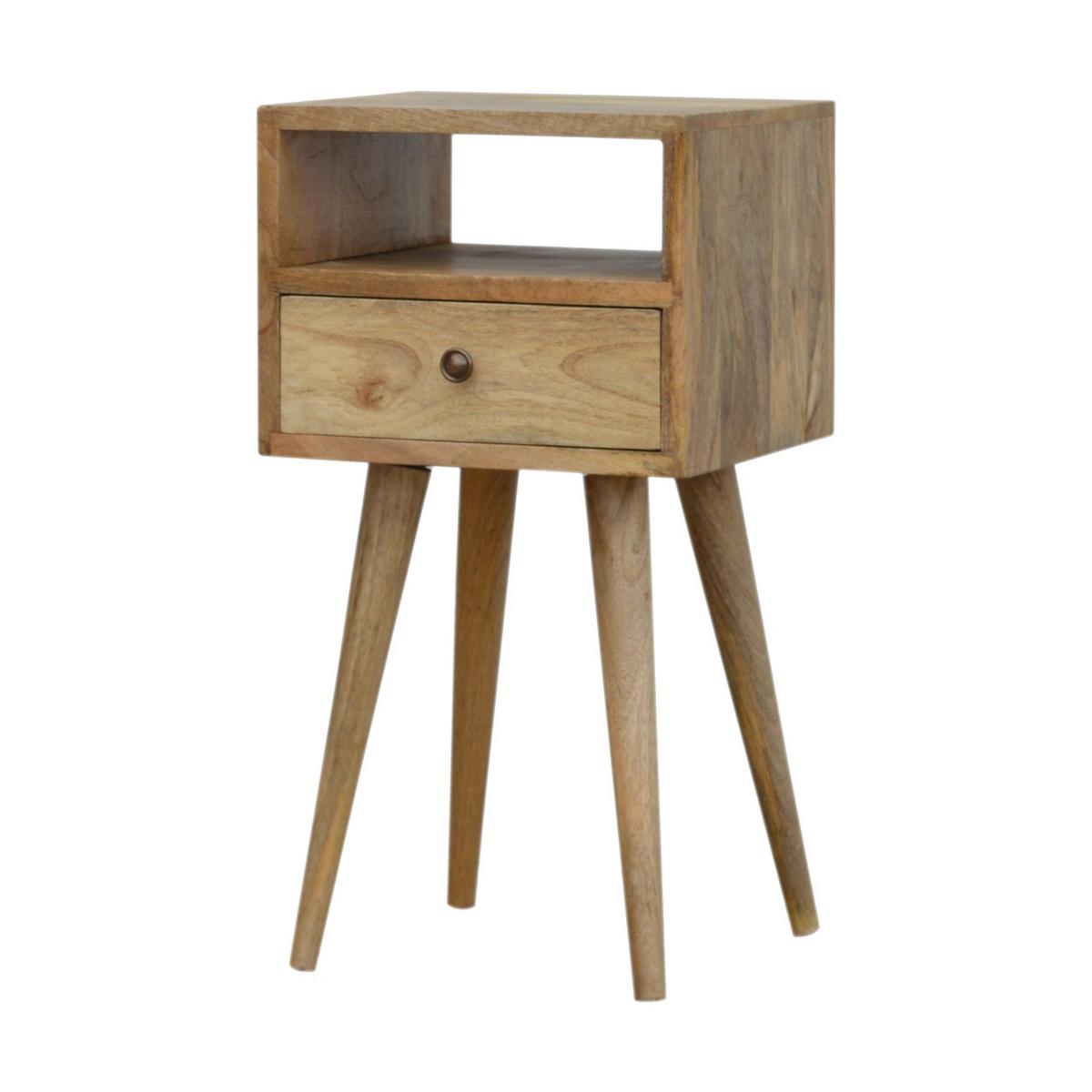 NACHTTISCHE in Eichenoptik mit 1 Schublade, 1 Offenes Fach, Beige - Messingfarben/Braun, Holz/Metall (30/57/30cm) - Artisan Furniture
