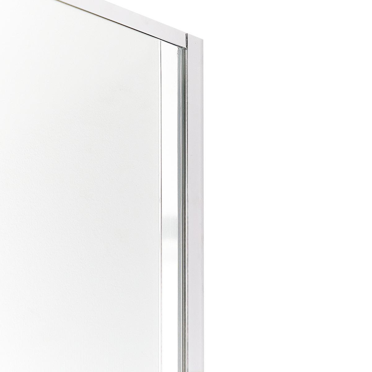 DUSCHKABINE 80/80/185 cm Silber Darli - Transparent/Silberfarben, Glas (80/80/185cm) - Beliani