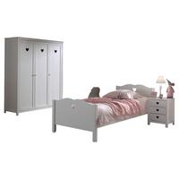 KINDERZIMMER Kamila 6 weiß aus MDF mit Bett, Schrank und Nachtkonsole - Weiß, Holzwerkstoff (350/1/150cm) - 58aufmkessel