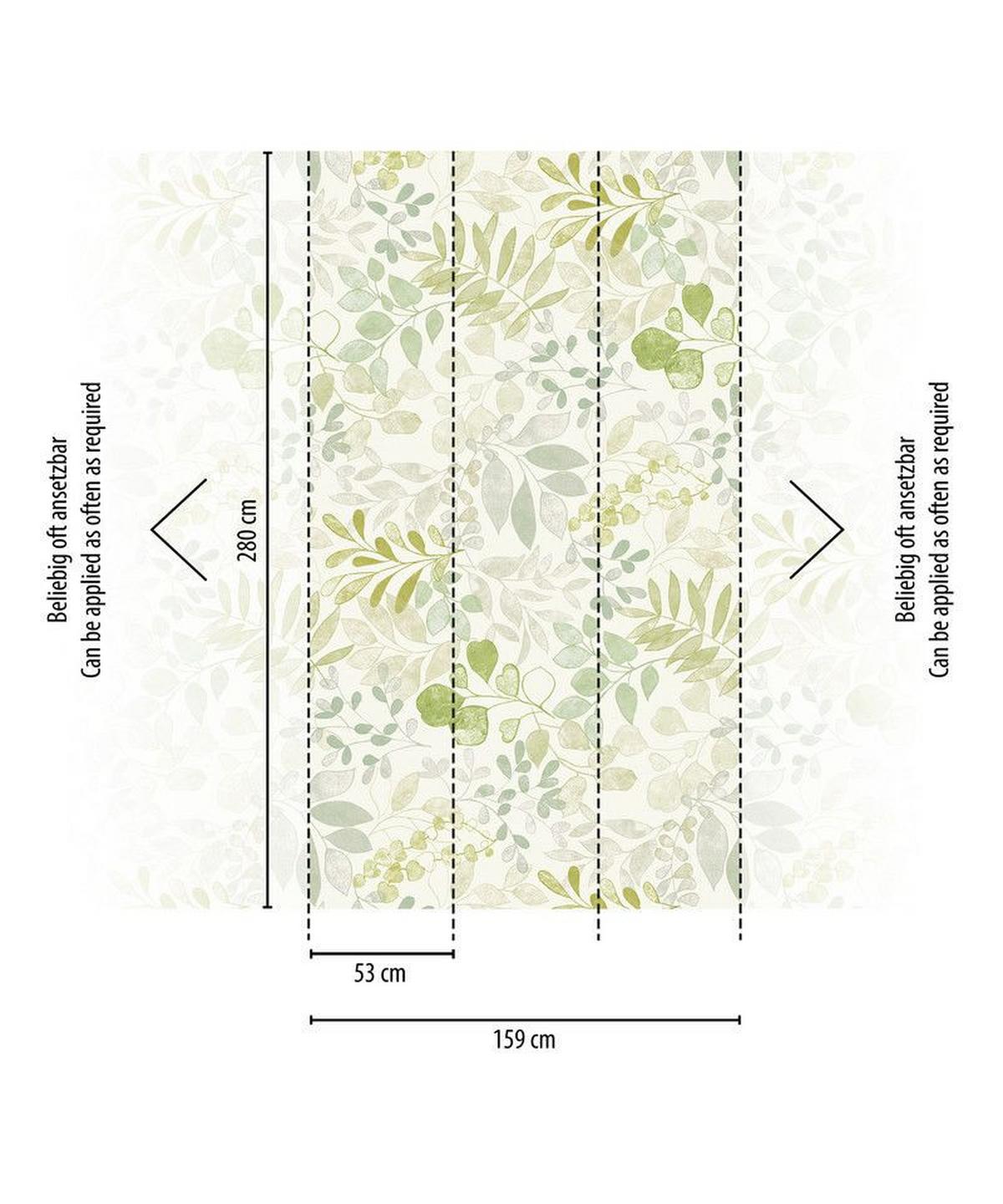 VLIESTAPETE Grün 159/280 cm - Grün, Textil (159/1cm) - KUNSTLOFT