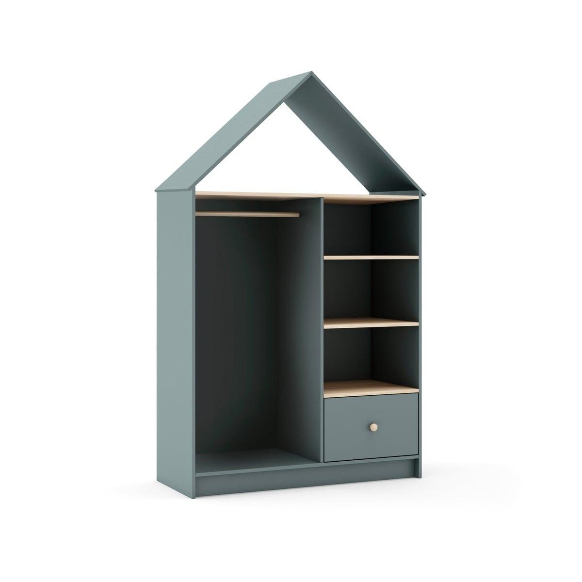 KLEIDERSCHRANK Estefania Grün 110/45/180 cm - Grün, Holz (45/180/110cm) - Calicosy