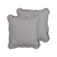DEKOKISSEN 2er-Set Grau 45/45 cm Glabra - Grau, Naturmaterialien/Textil (45/45cm) - Beliani