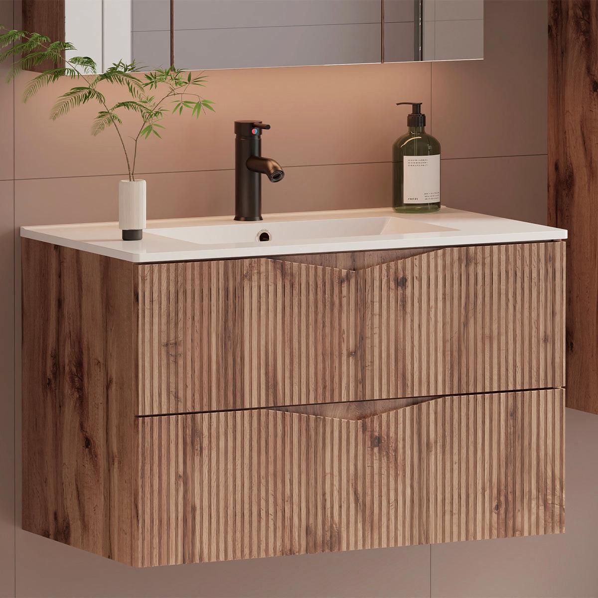 WASCHTISCH 80cm Tao Holz - Braun, Holzwerkstoff (80/50/45.8cm) - Petits-meubles