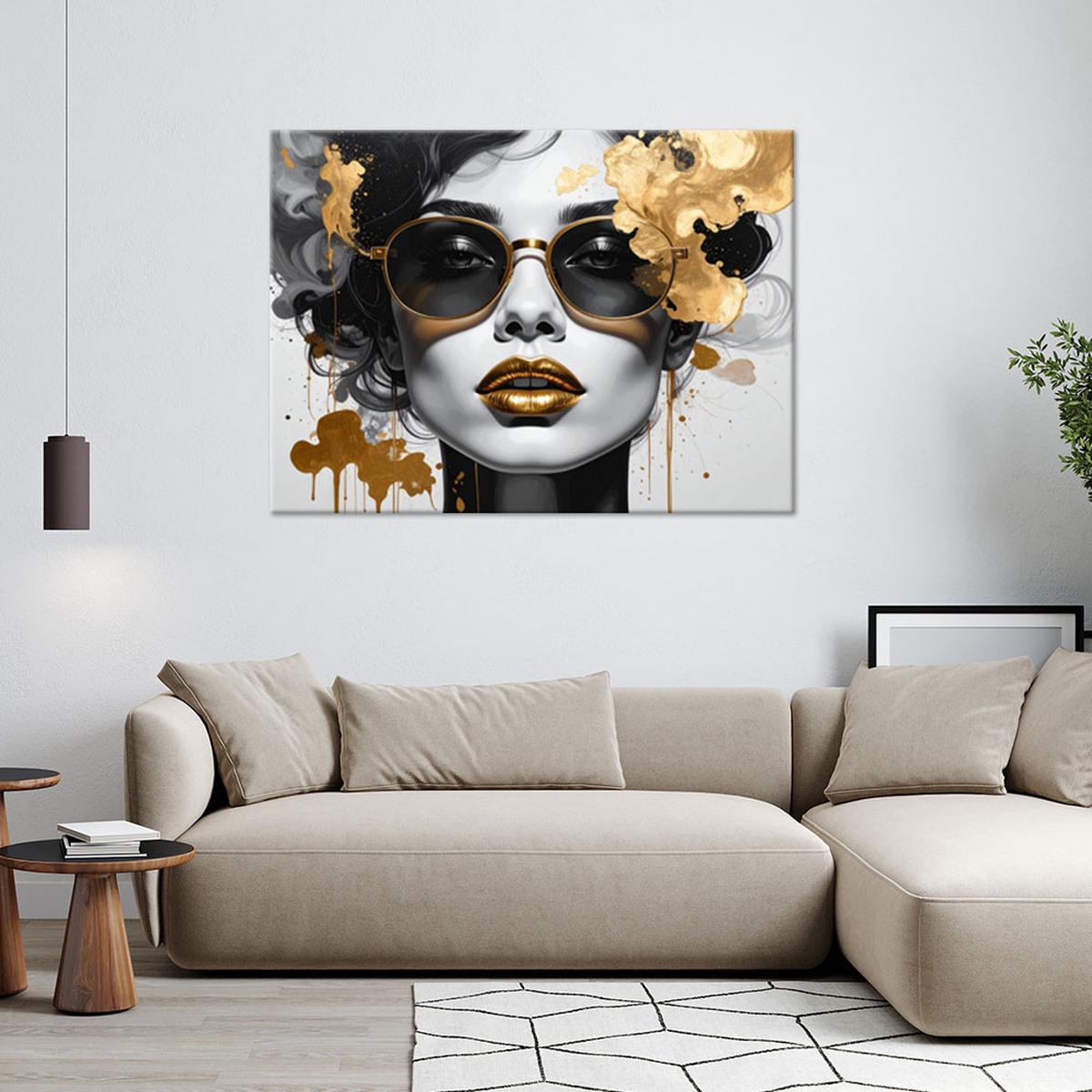 LEINWANDBILD Menschen & Charaktere 45x30cm - Goldfarben, Textil (45/30cm) - Feeby