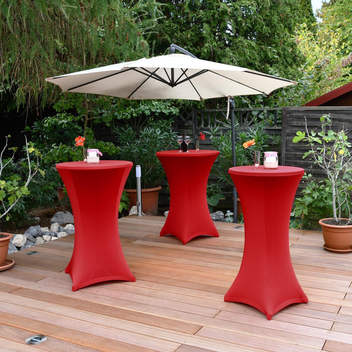 STEHTISCHHUSSE Stella Ø 70 cm Rot - Rot, Textil (70/120cm)