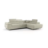 ECKSOFA Monaro Mit Schlaffunktion - Beige, Holzwerkstoff/Textil (275/202cm) - Fun Möbel