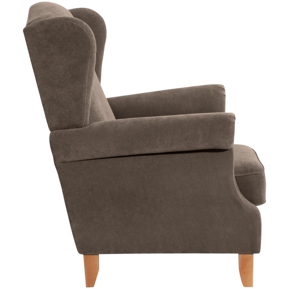 OHRENSESSEL Katria Bezug Veloursstoff Buche natur / sahara - Gelb, Kunststoff (88/108/84cm) - 58aufmkessel