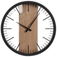 WANDUHR Kunststoff schwarz/heller Holzfarbton Villora - Schwarz, Kunststoff (38/38/5cm) - Beliani