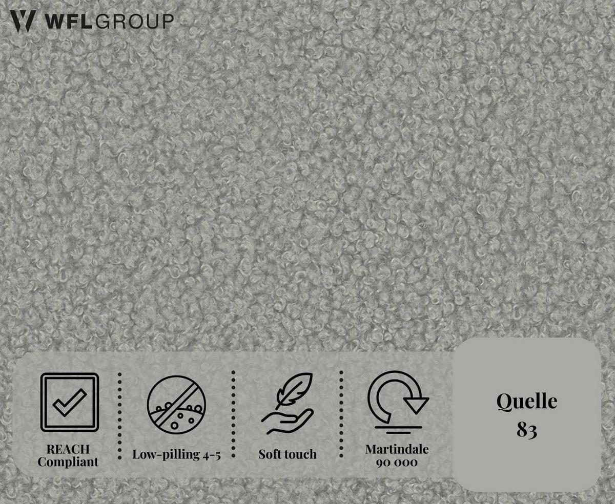 POLSTERBETT Puro mit Bettkasten, Hellgrau Boucle 120 x 200 cm – mit Metall-Lattenrost - Birkefarben/Hellgrau, Holzwerkstoff/Kunststoff (120/200cm) - WFL GROUP