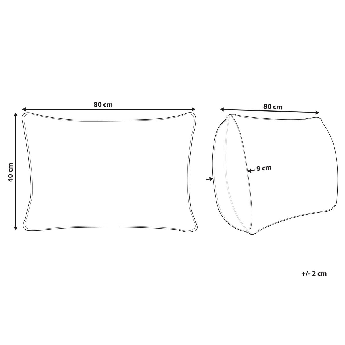 KOPFKISSEN Weiß Hoch 40/80 cm Teide - Weiß, Naturmaterialien (80/40cm) - Beliani