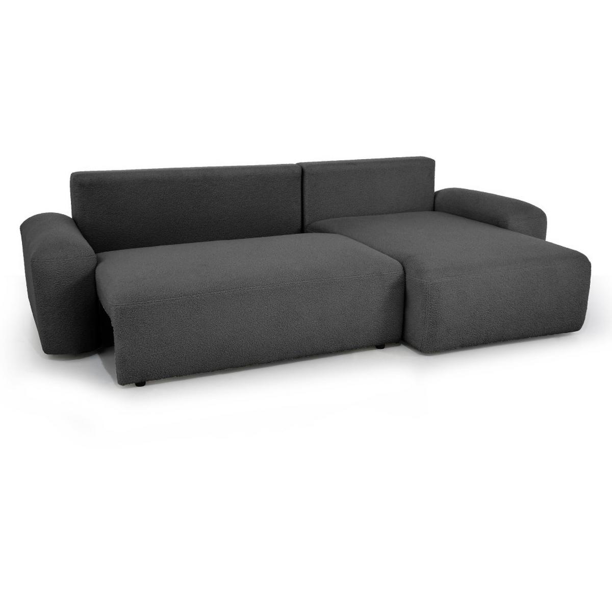 ECKSCHLAFSOFA Noel mit universelle Ottomane, Schwarz - Schwarz, Textil (280/163cm) - Beautysofa