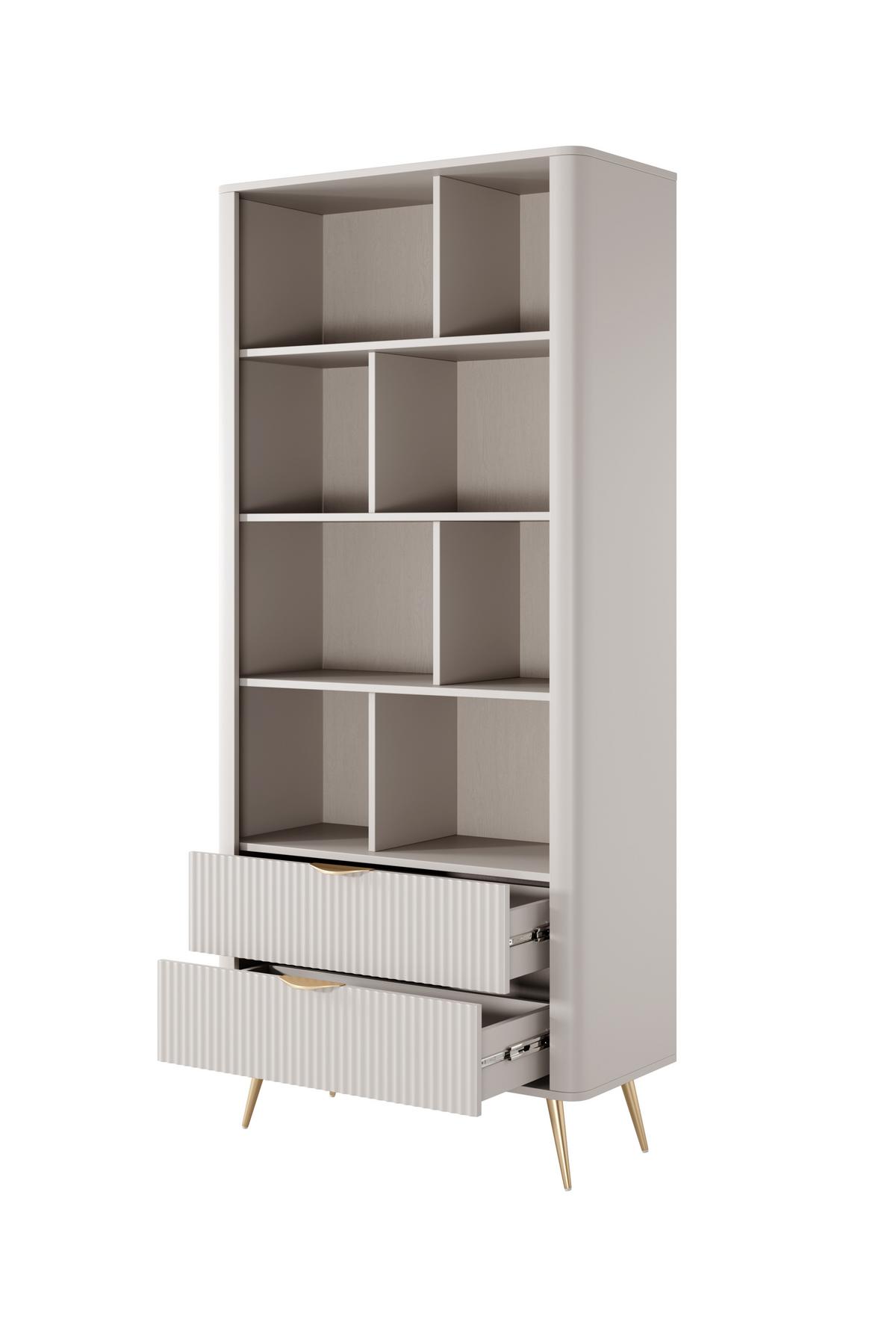 BÜCHERREGAL LANTANA 88,2x38x193,8 cm, Regal Beige - Beige, Holzwerkstoff (88.2/193.8/38cm) - MASSENO