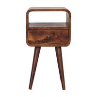 NACHTTISCH mit 1 Schublade, 1 Offener Ablage, Braun - Messingfarben/Braun, Holz/Metall (30/55/30cm) - Artisan Furniture