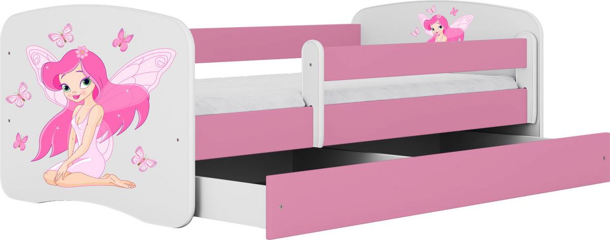 KINDERBETT Emily mit Schublade und Matratze, Rosa 70x140 cm - Rosa, Holzwerkstoff (140/70cm) - WFL GROUP