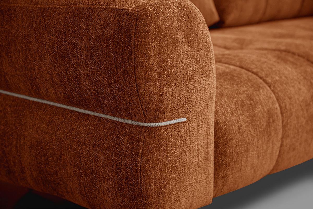 SOFA SALVINI 2,5-Sitzer, dunkelorange - Dunkelorange/Schwarz, Holzwerkstoff/Textil (176/88/99cm) - Wozimo