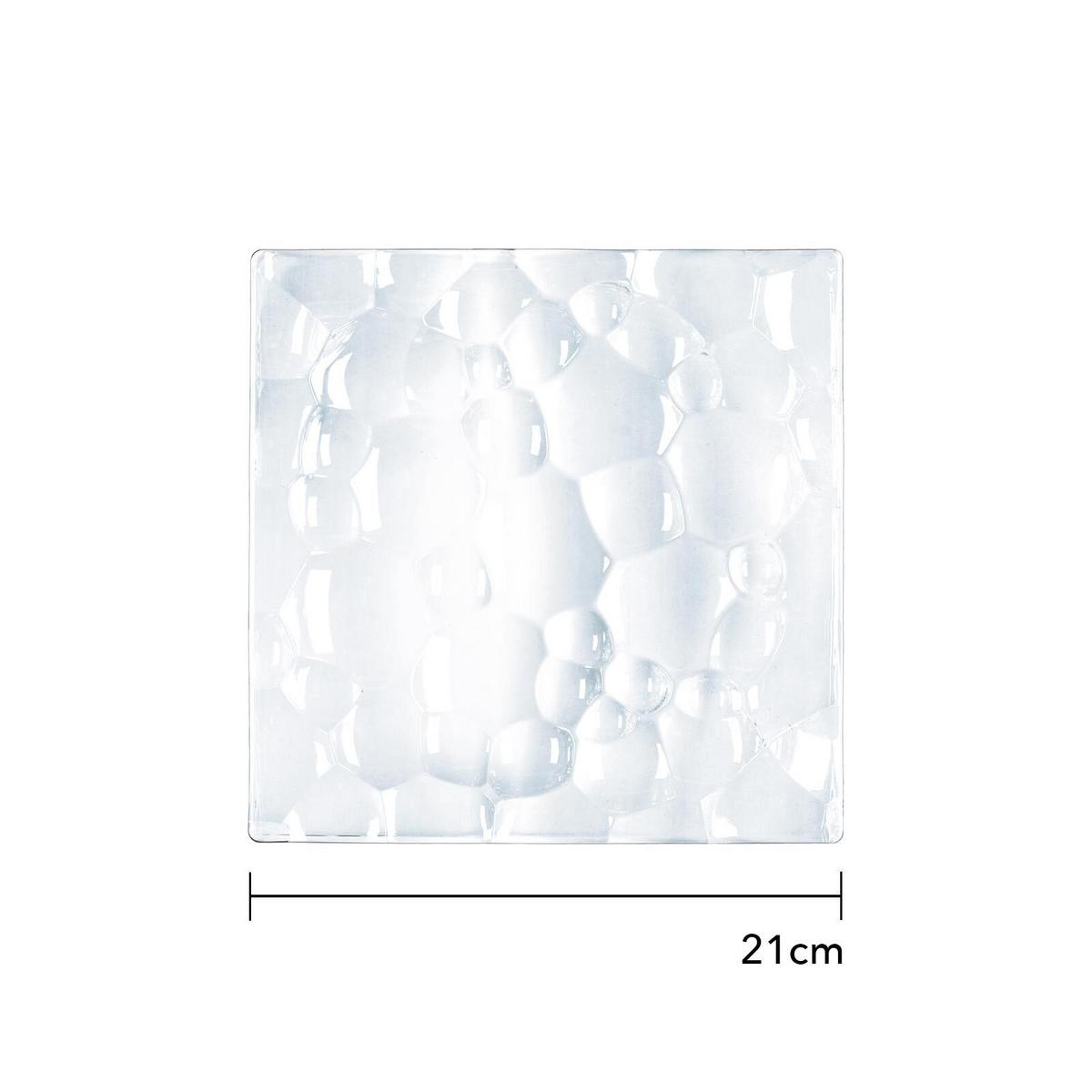PLATTE QUADRATISCH Sphere transparent 21 x 21 cm 2er Set - Transparent, Glas (21/1.9/21cm) - Nachtmann