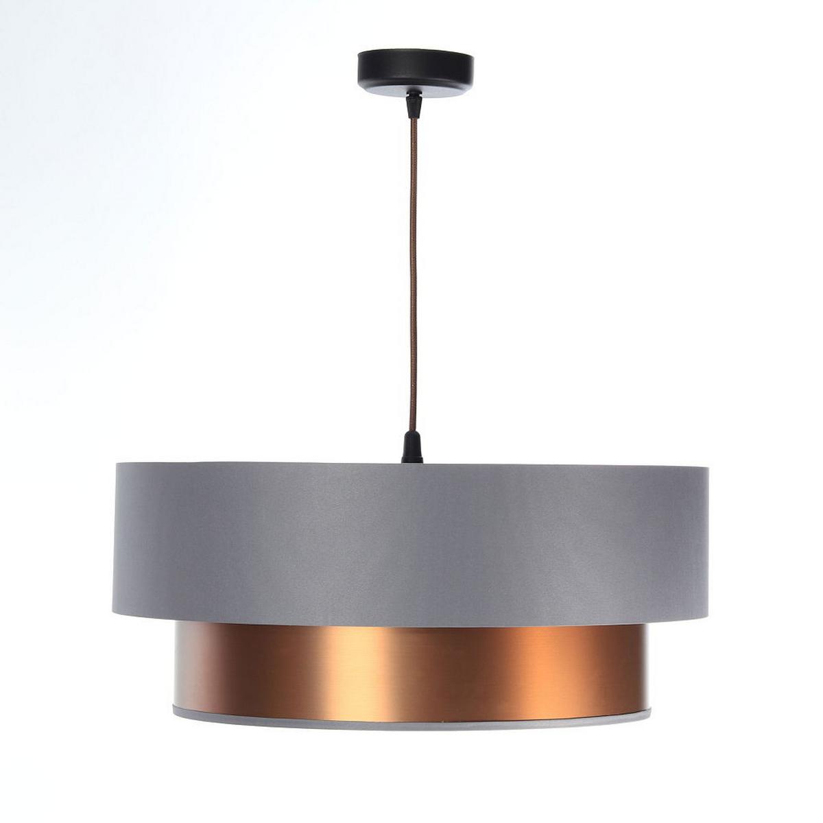 HÄNGELEUCHTE Grau 40/20 cm - Grau/Kupferfarben, Kunststoff (40/1/20cm) - ONZENO