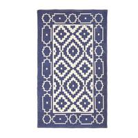 BAUMWOLLTEPPICH Halmstad geometrisch 90/150 cm - Blau, Textil (90/150cm) - Homescapes