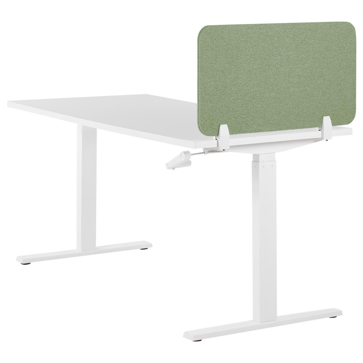 SCHREIBTISCHTRENNWAND 80 x 40 cm Hellgrün Wally - Grün, Textil (80/40/2cm) - Beliani