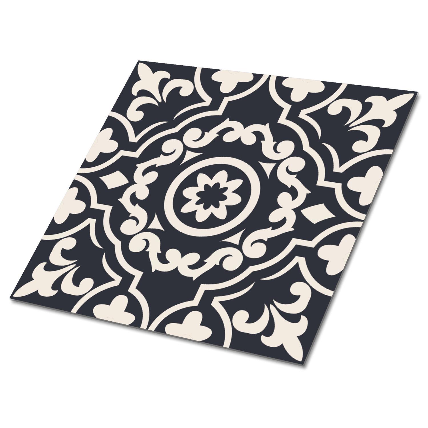 FLIESENAUFKLEBER 9 Stück 30x30 cm selbstklebend Orientalisches Muster - Grau, Textil (30/1.6/30cm) - TULUP