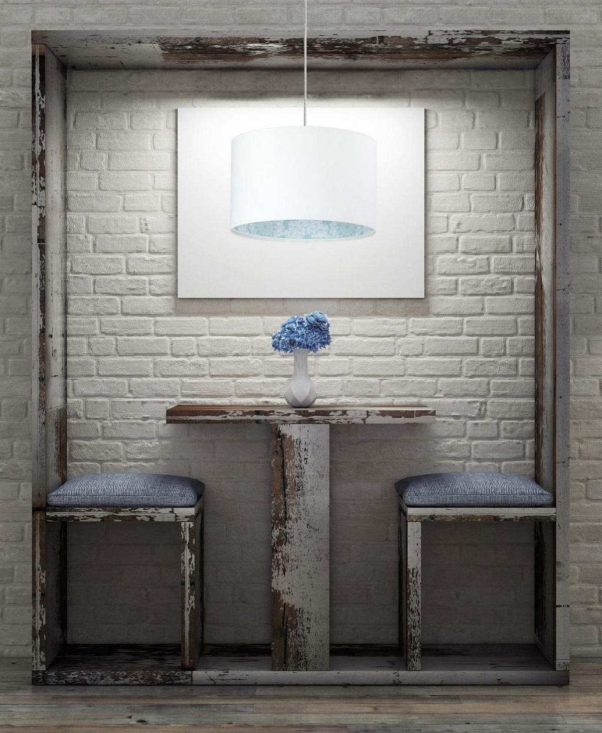 HÄNGELEUCHTE Blau 30/20 cm - Blau/Weiß, Kunststoff (30/0.45/20cm) - ONZENO