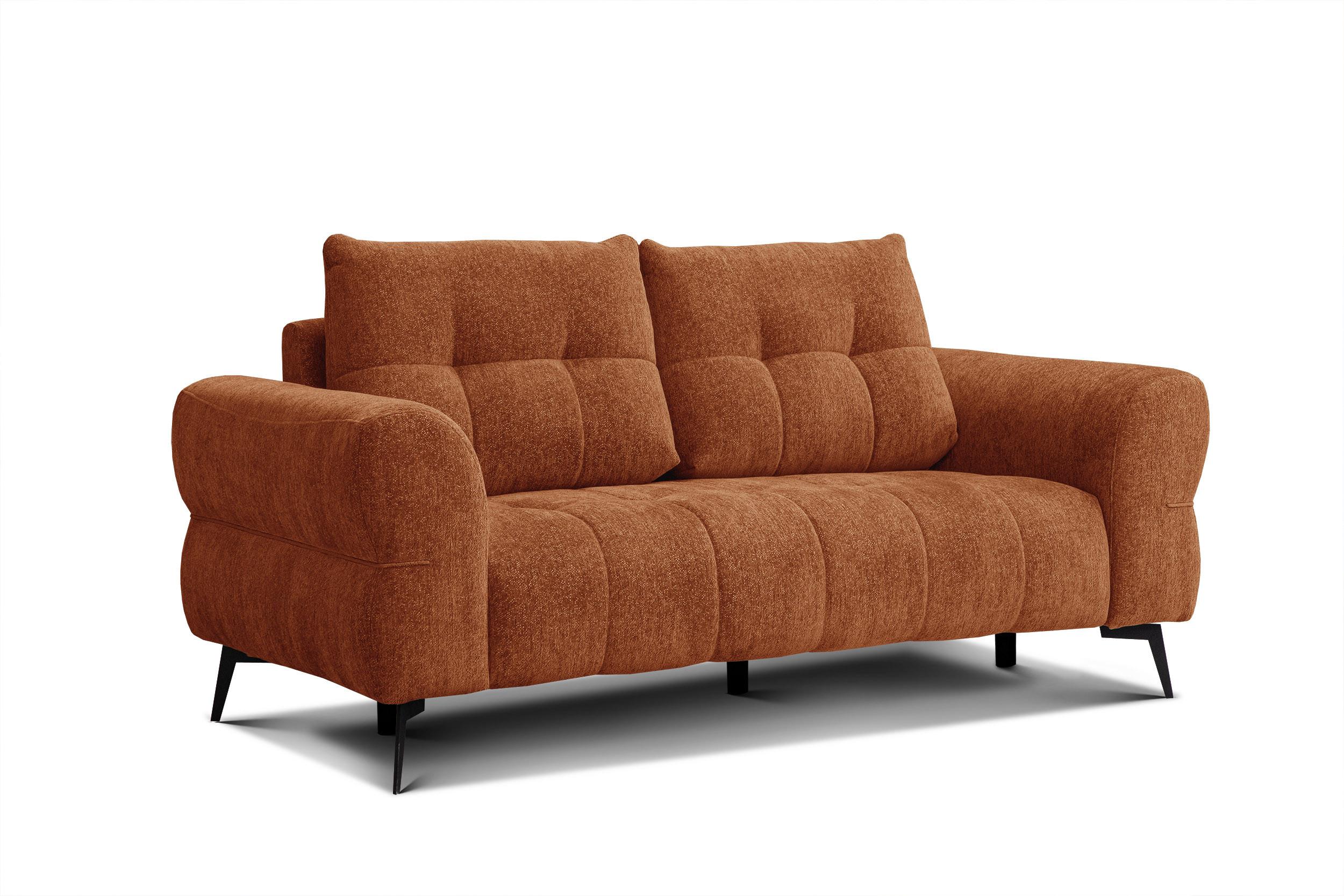 SOFA SALVINI 2,5-Sitzer, orange - Orange, Holz/Textil (206/88/99cm) - Wozimo
