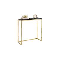 KONSOLE MODERN II 80/30/80 cm Goldchrom/Schwarz Hochglanz - Goldfarben/Schwarz, Holzwerkstoff/Metall (80/80/30cm) - Lookway